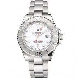 ROLEX SWITZERLAND YACHT MASTER 1 PURE SILVER ( BLACK & WHITE DIAL ) STAINLESS STEEL 40MM
